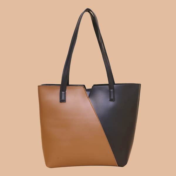 Elegant Brown and Black Tote Bag