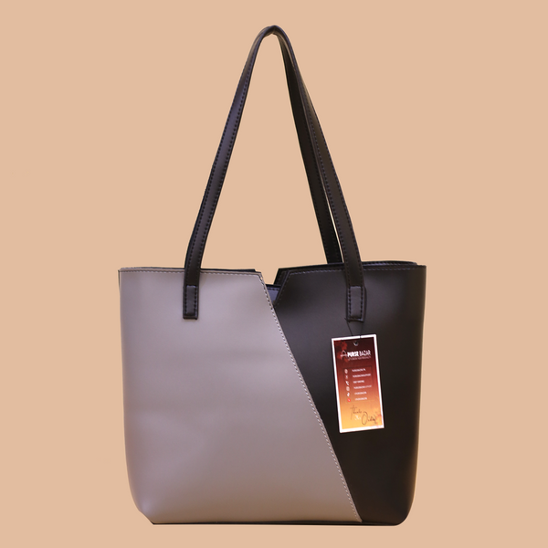 Elegant Grey and Black Tote Bag