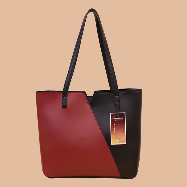 Elegant Maroon and Black Tote Bag