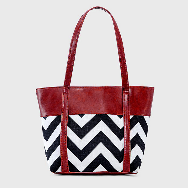 Wave Maroon Tote Bag