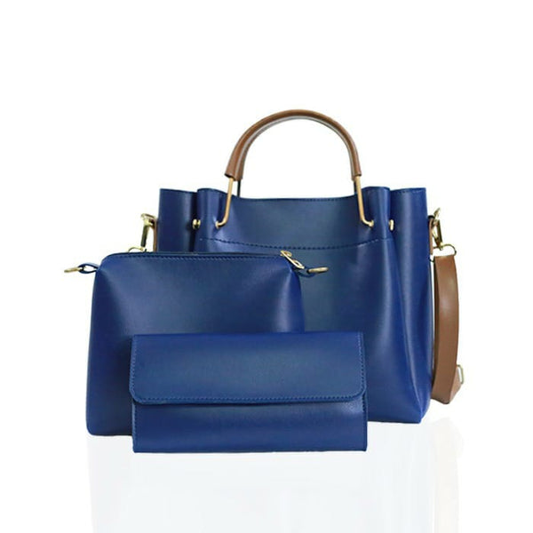 Classic Blue 3 Pcs Handbag