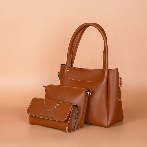 Cocoa 3-Pcs Brown Handbag