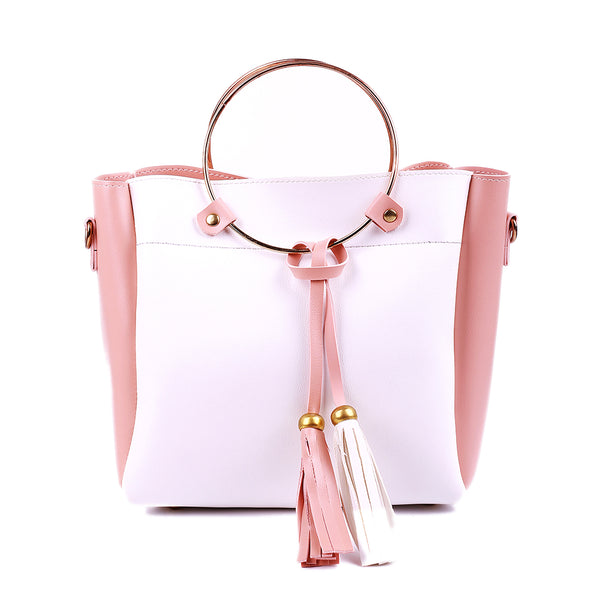 Iconic T-Pink and White Handbag