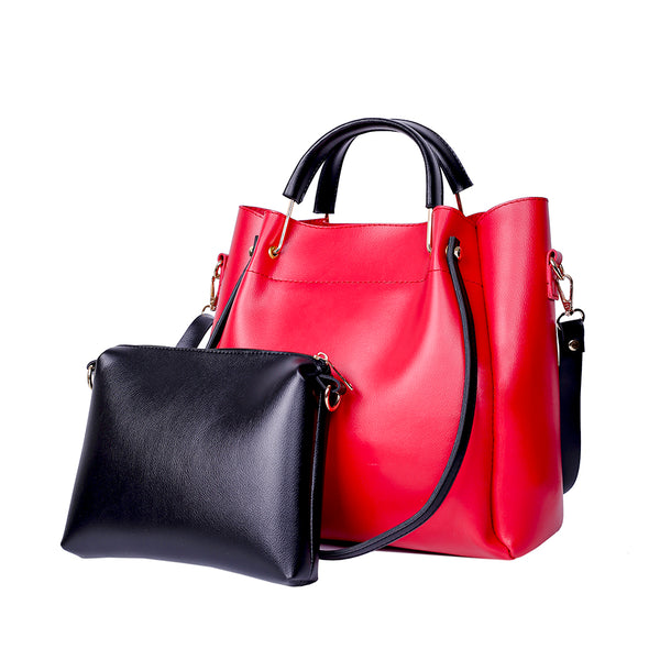 Job Joy Red And Black 2 Pcs Handbag
