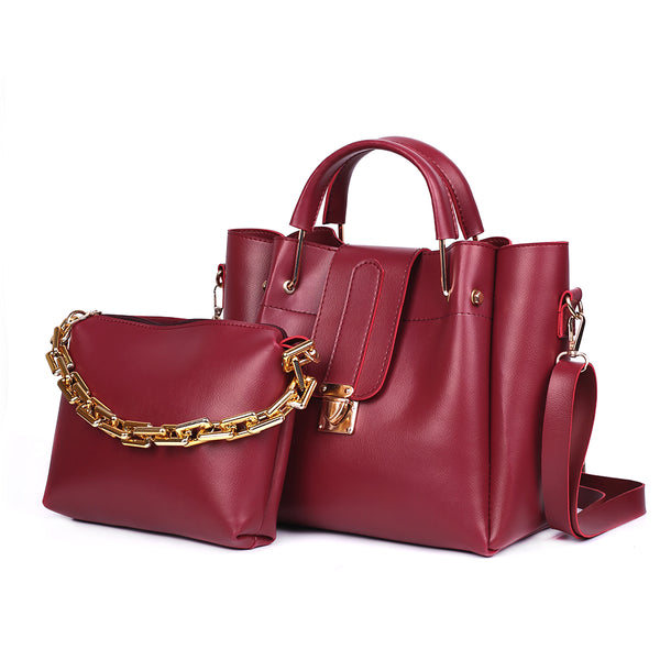 Sophia Maroon 2 Pieces Handbag