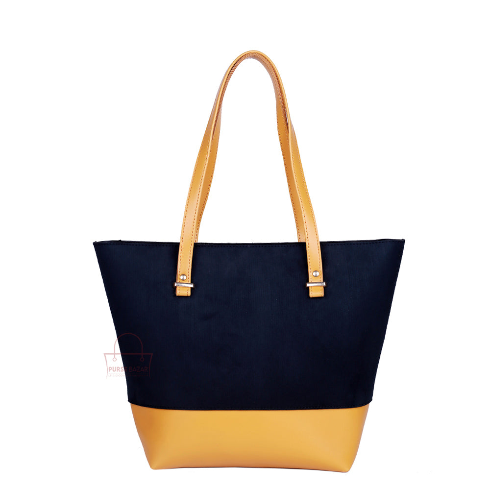 Buy New Posh Black And Yellow Tote Bags - Purse Bazar