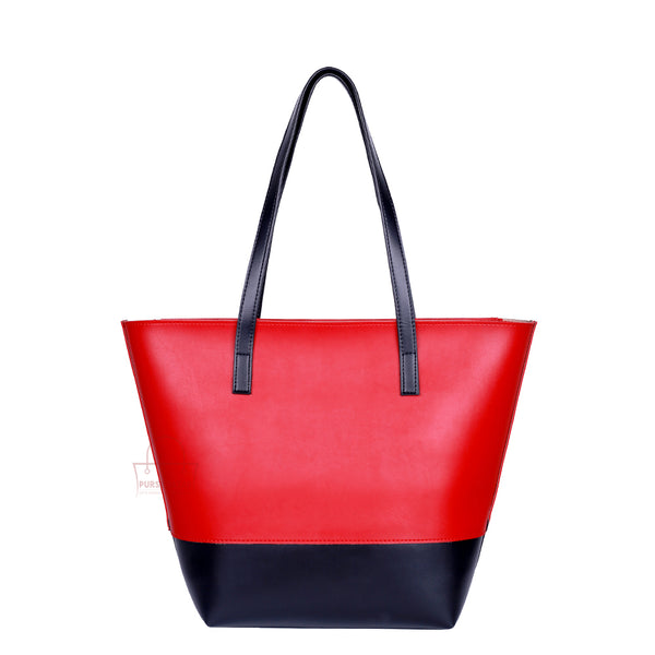 Posh Red And Black Tote Bags